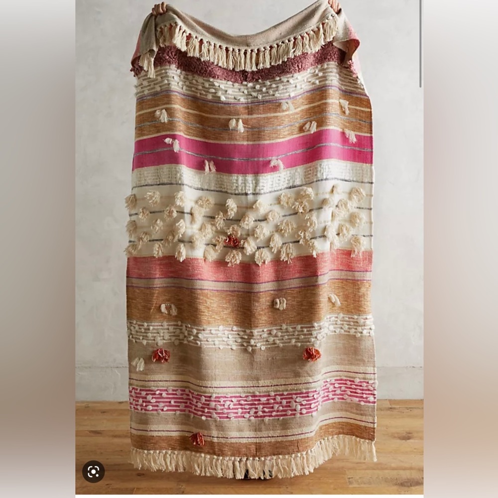 Anthropologie x All Roads Designs Open Market Mixed Textile Throw Blanket